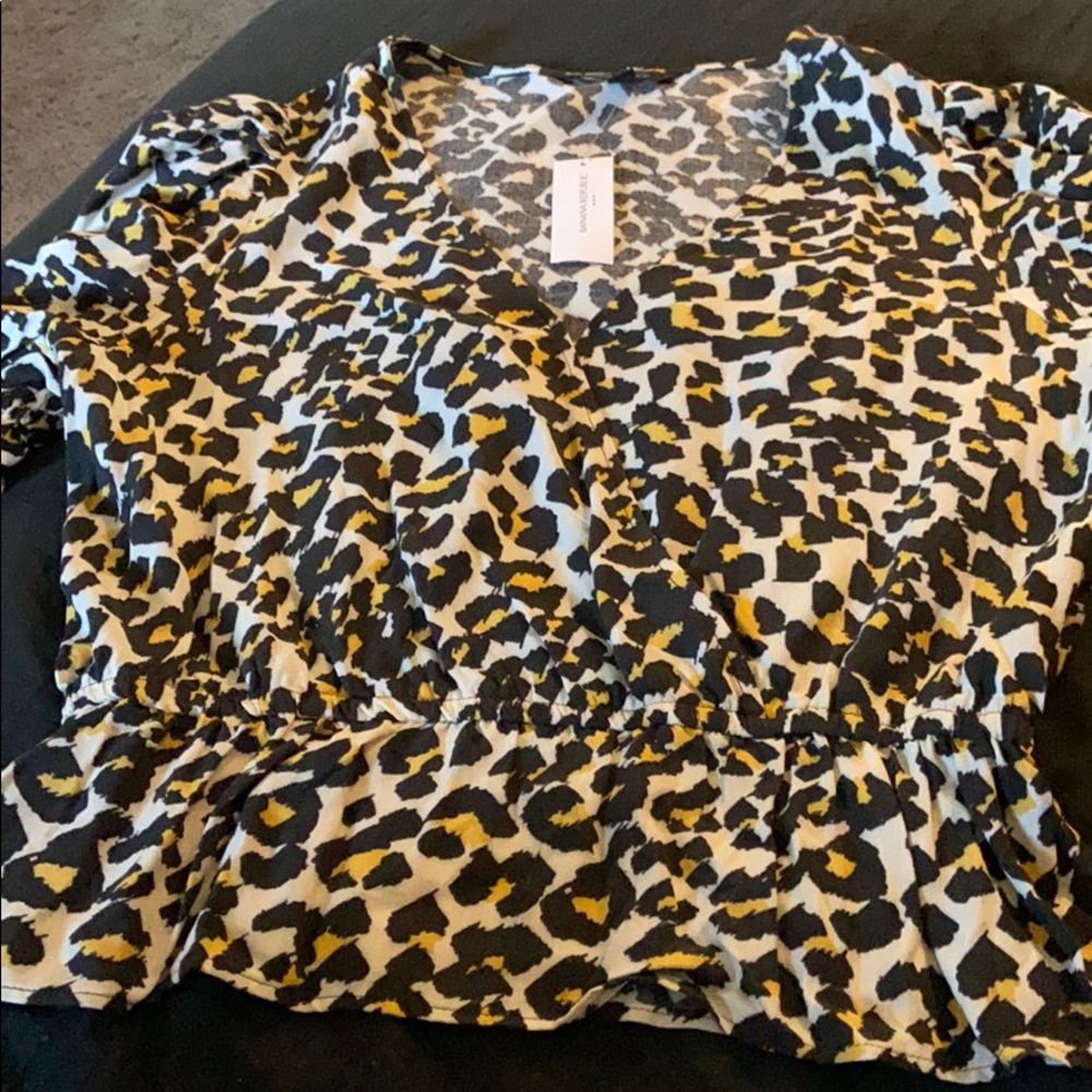 Banana Republic cheetah print blouse